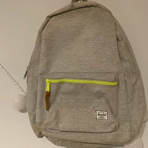Herschel grey and neon green backpack